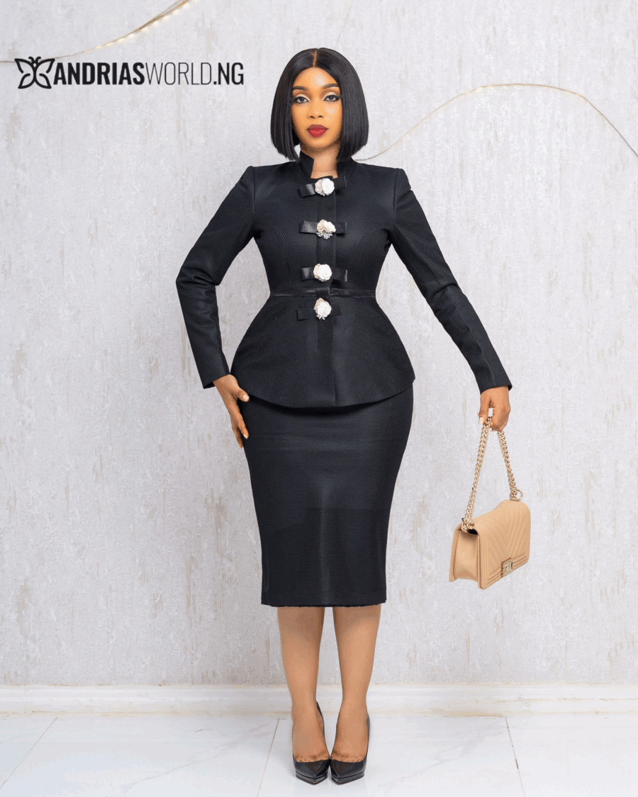 BLACK SCUBA NET SKIRT SET